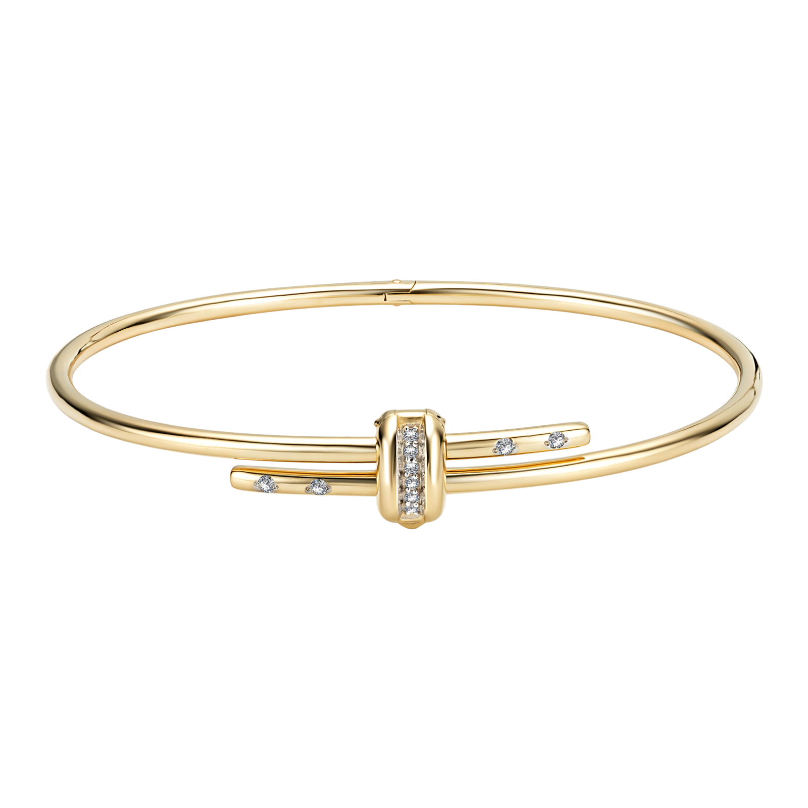 Жесткий браслет из золота с бриллиантами