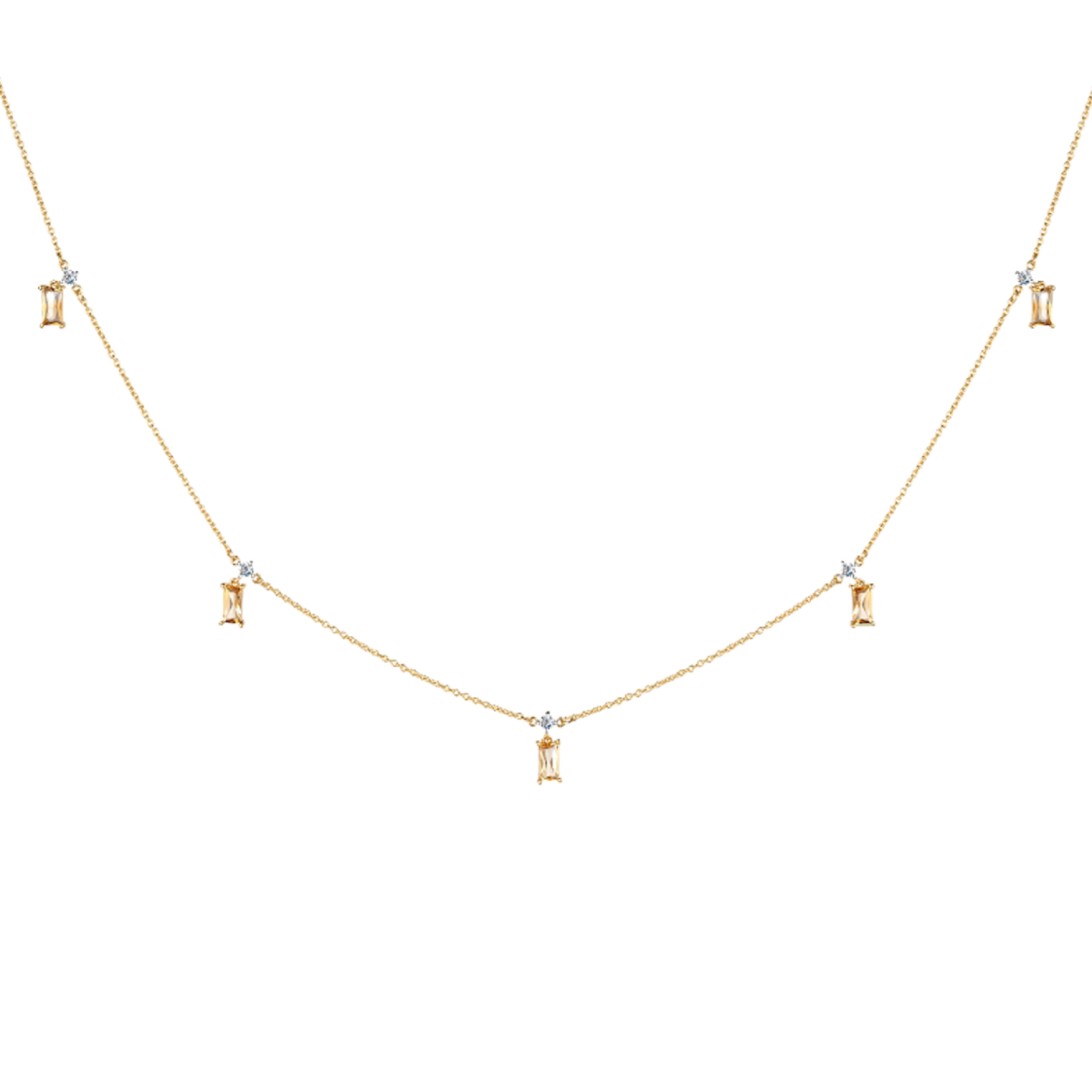 Колье из золота с цитринами и топазами