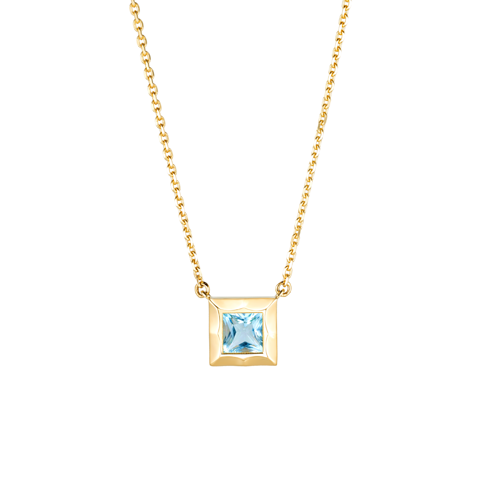 Золотое колье с свисс топазом