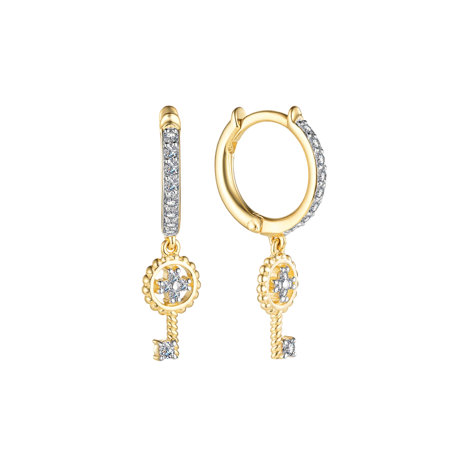 Золотые серьги с бриллиантами 