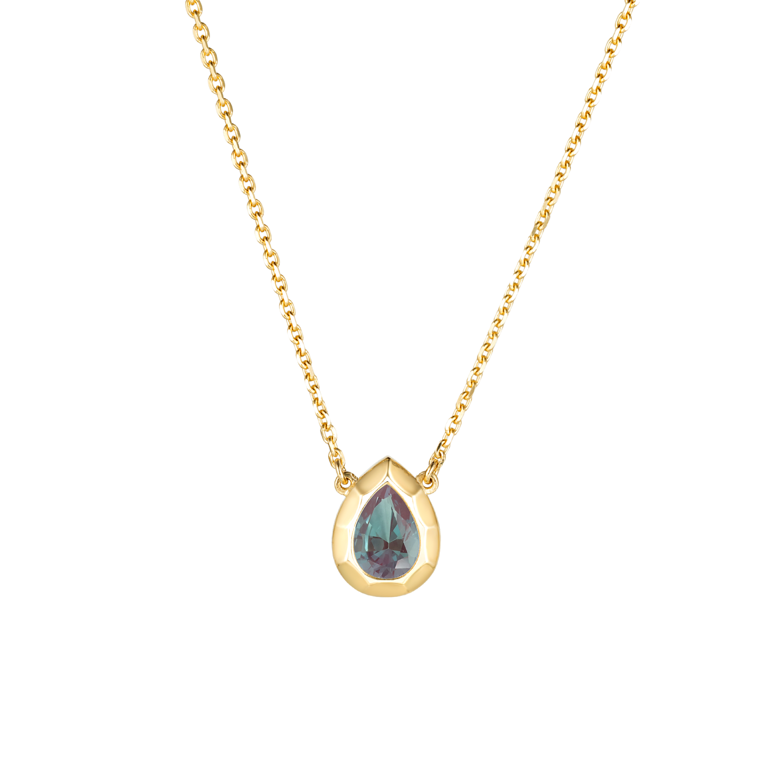 Золотое колье с александритом