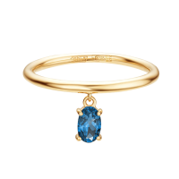 Золотое кольцо с топазом London Blue