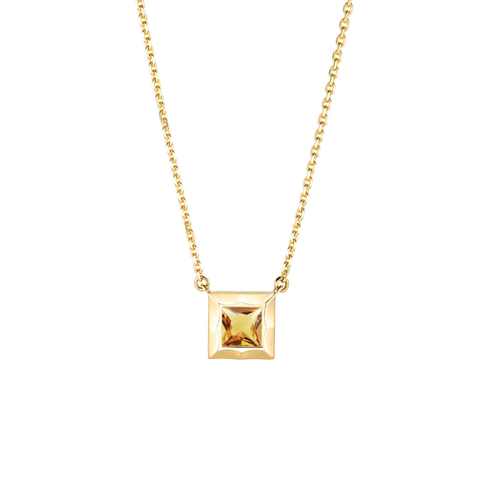 Золотое колье с цитрином