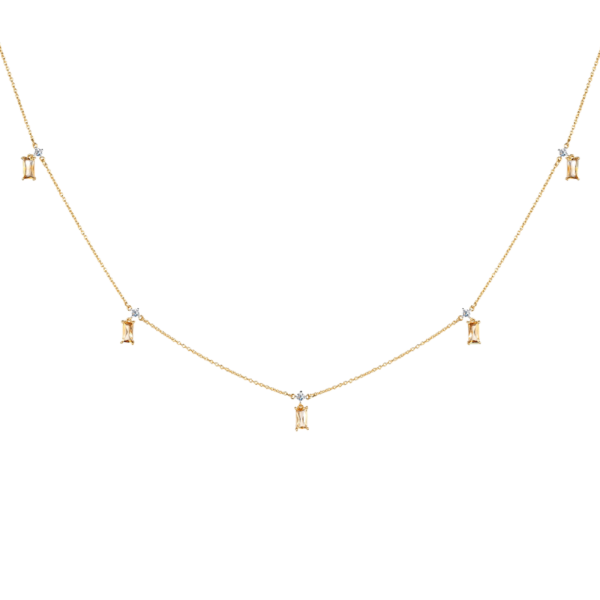 Колье из золота с цитринами и топазами