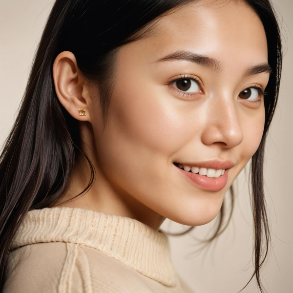 Пусеты из золота с цитринами