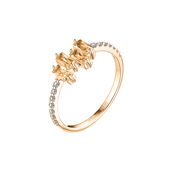 Кольцо из золота с цитринами и топазами