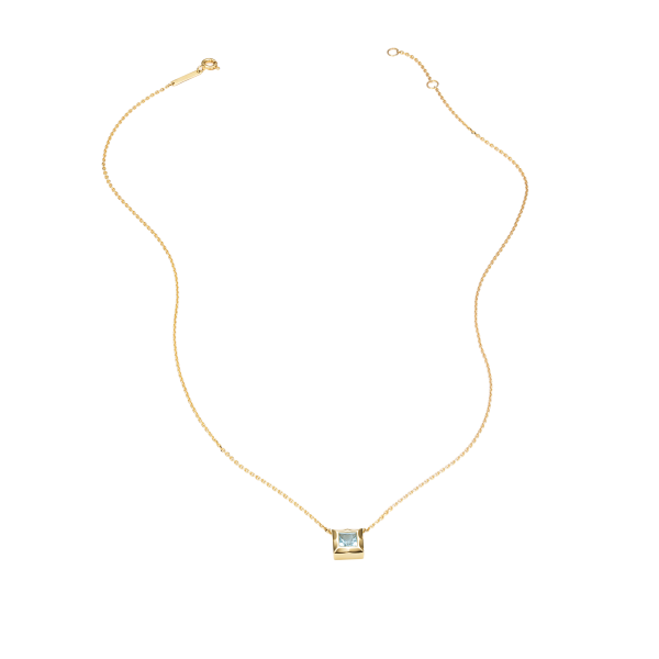 Золотое колье с свисс топазом