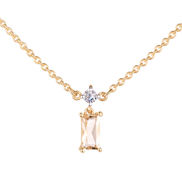 Колье из золота с цитрином и топазом