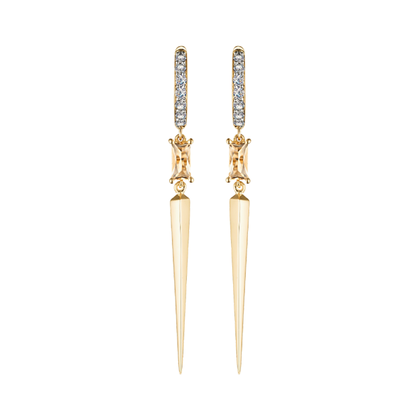 Серьги из золота с цитринами и топазами