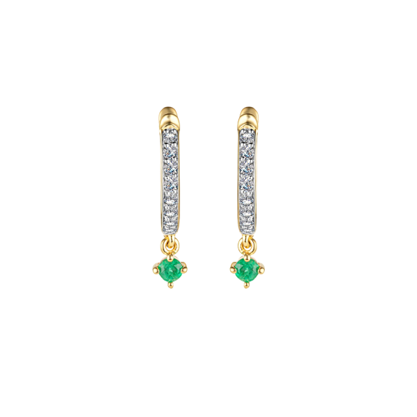 Золотые серьги с изумрудами