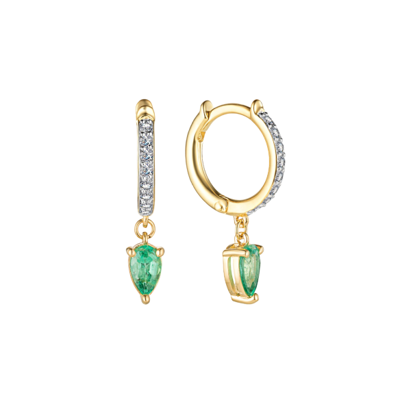 Золотые серьги с изумрудами