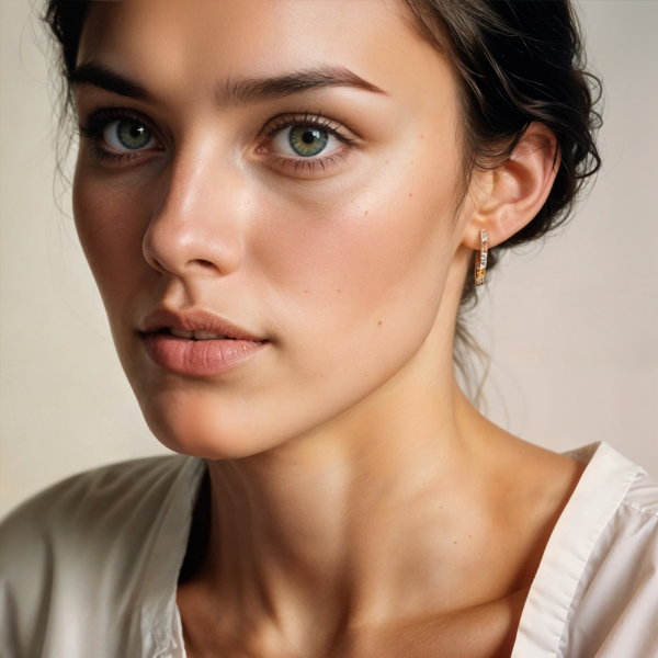 Серьги - кольца из золота с цитринами и топазами