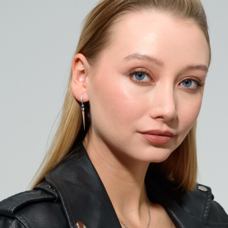 Золотые серьги с топазами