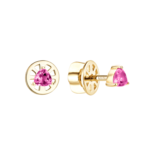 Золотые пусеты с родолитами