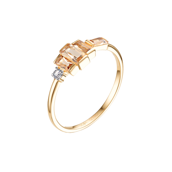 Кольцо из золота с цитринами и топазами
