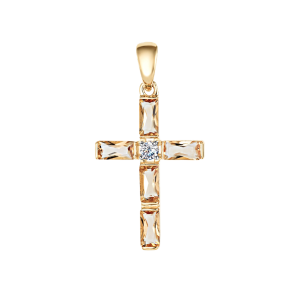 Подвеска из золота с цитринами и топазом