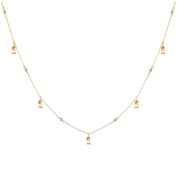 Колье из золота с цитринами и топазами