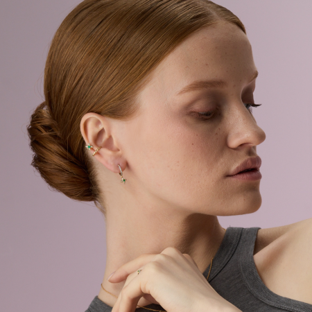 Золотой кафф с четырехлистников 