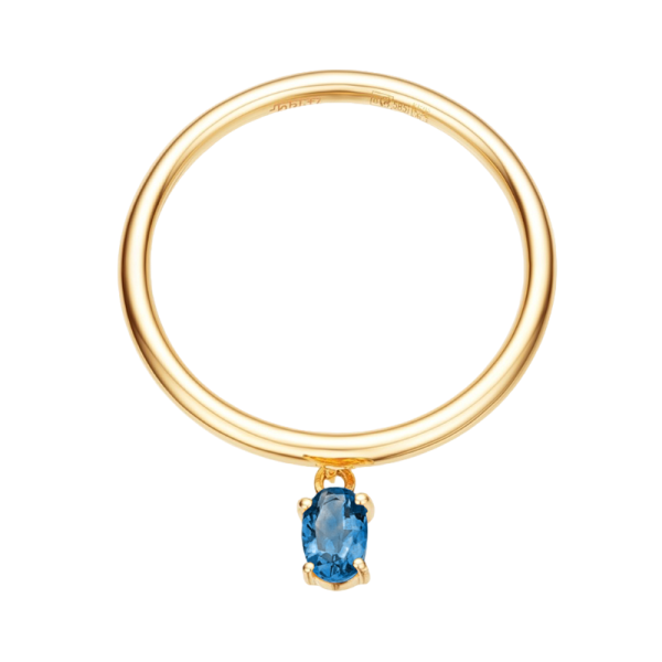 Золотое кольцо с топазом London Blue